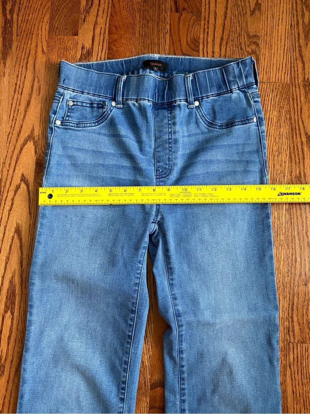Quince Nina Stretch Pull-On Kick Flare Jeans – Laguna Blue – Size Small - Picture 11 of 13